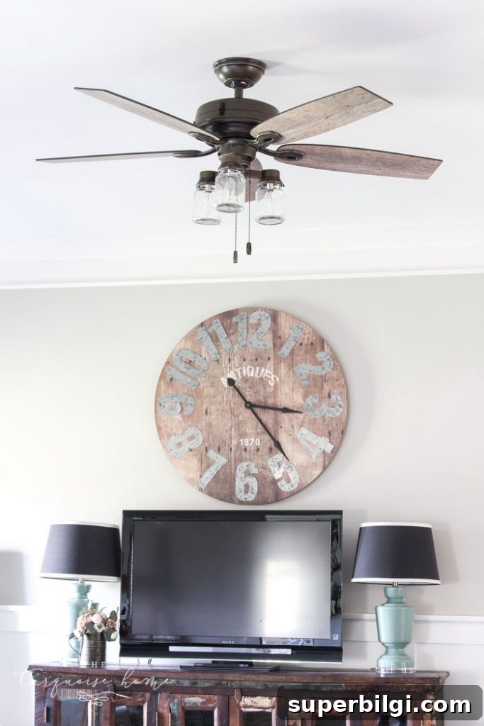 Living Room Decor Ideas to Transform Your Space 9 Ceiling fan with light in a farmhouse style living room