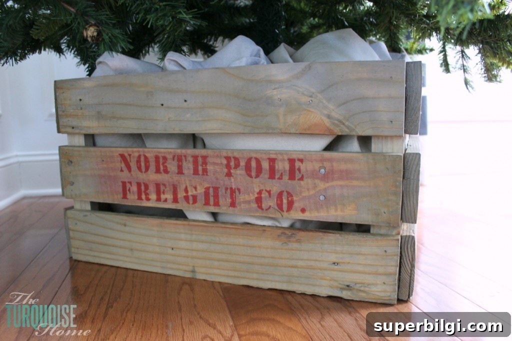 How to Make a Christmas Tree Collar: DIY Tutorial 7 How to make a crate stamp
