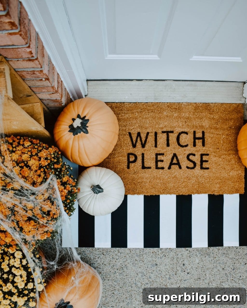 DIY Halloween Decorations: Creative Ideas for Your Home 9 "Witch Please" doormat for Halloween