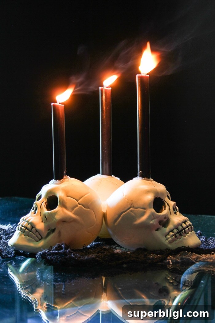 DIY Halloween Decorations: Creative Ideas for Your Home 11 DIY Skull Candelabra Centerpiece for Halloween