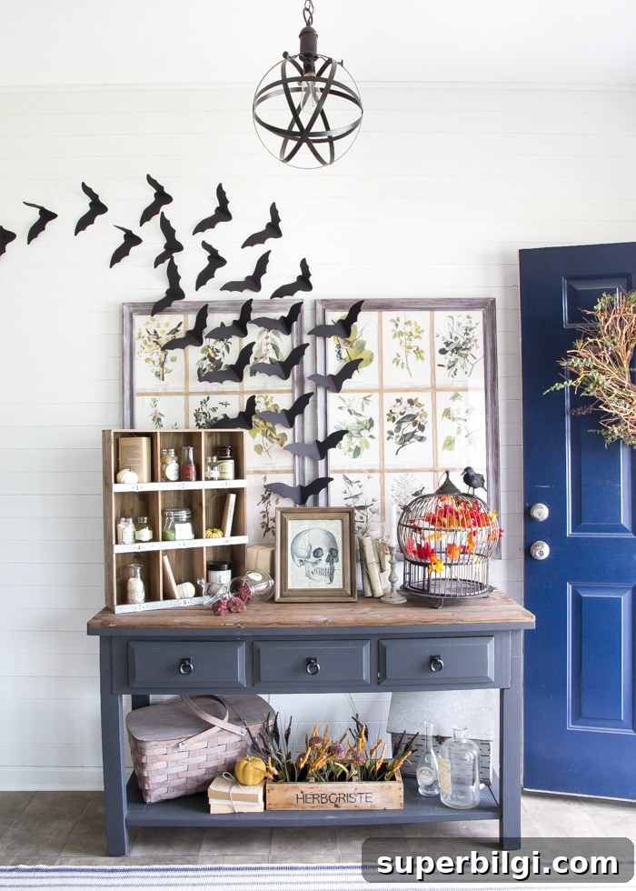 DIY Halloween Decorations: Creative Ideas for Your Home 3 Halloween Apothecary Station with plain glass bottles and free printables!