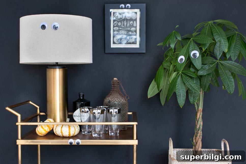 DIY Halloween Decorations: Creative Ideas for Your Home 5 Add googly eyes to your current fall decor to make to seem appropriate for Halloween!