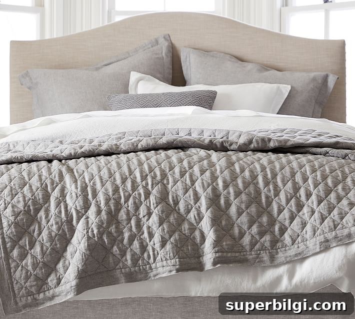 Farmhouse Bedding Ideas to Refresh Your Bedroom 11 Flagstone Linen Gray Quilt | farmhouse bedding