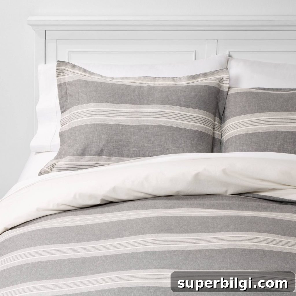 Farmhouse Bedding Ideas to Refresh Your Bedroom 10 Chambray Gray Duvet Set | farmhouse bedding