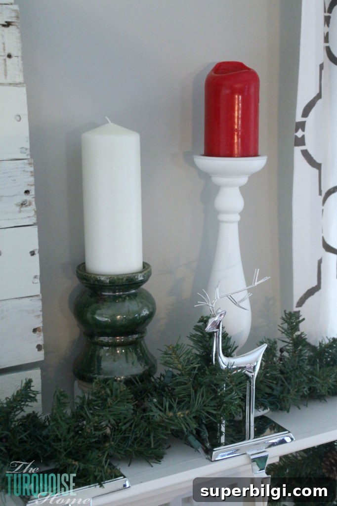 Traditional Red and Green Christmas Mantel Decor Ideas 10 Traditional Red and Green Christmas Mantel. Find out all the details at TheTurquoiseHome.com
