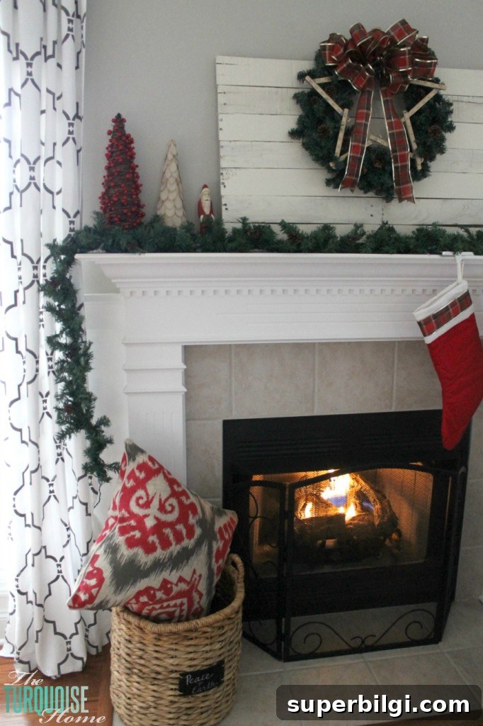 Traditional Red and Green Christmas Mantel Decor Ideas 3 nal Red and Green Christmas Mantel. Find out all the details at TheTurquoiseHome.com