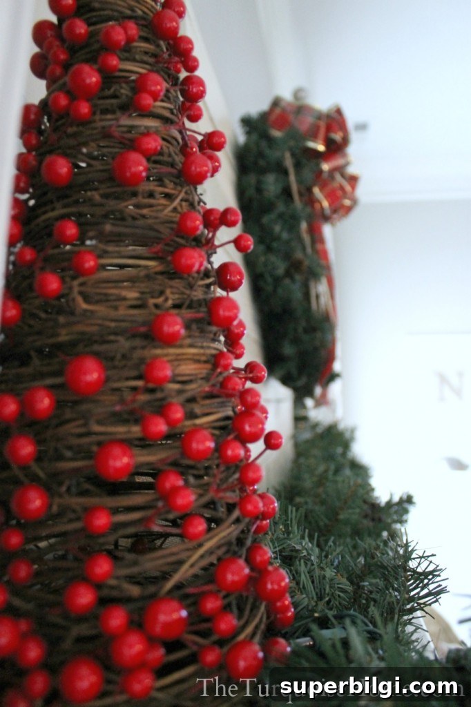 Traditional Red and Green Christmas Mantel Decor Ideas 8 Traditional Red and Green Christmas Mantel. Find out all the details at TheTurquoiseHome.com