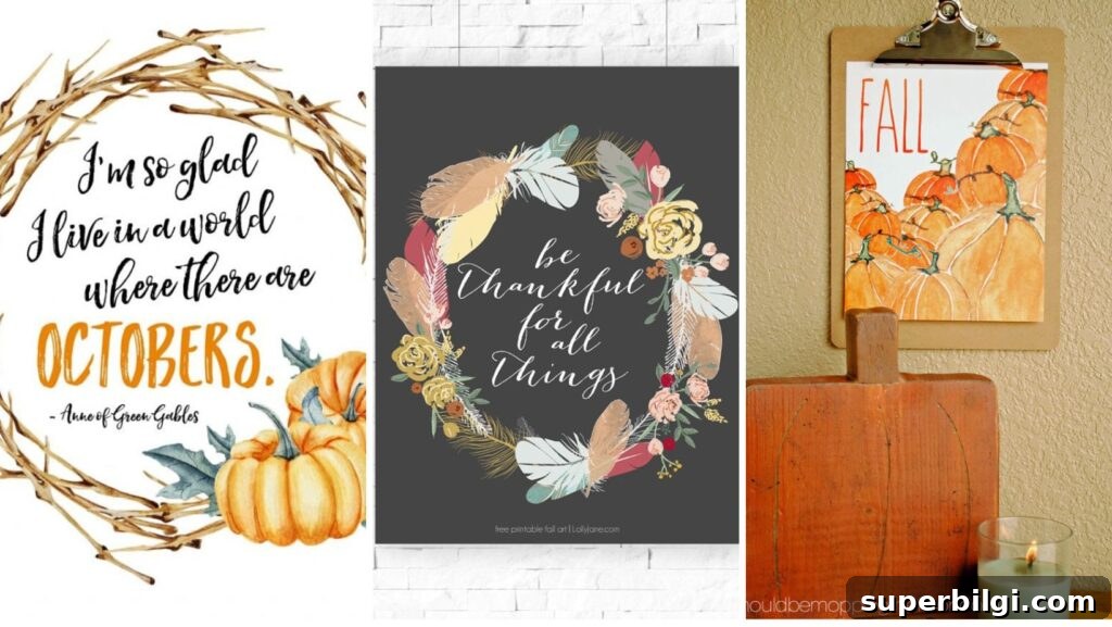 25+ Free Fall Printables for Cozy Autumn Home Decor 9 Orange Fall Printables