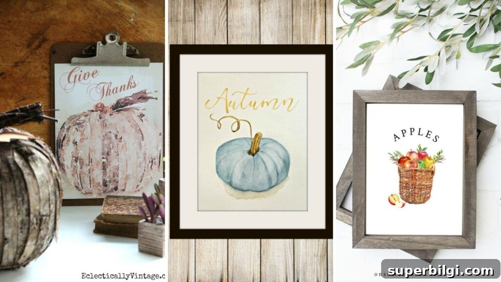 25+ Free Fall Printables for Cozy Autumn Home Decor 7 Pumpkin and Apple Free Printables