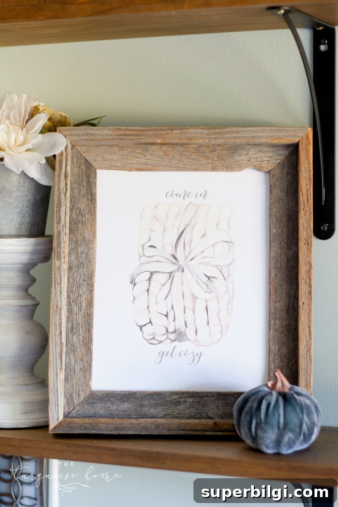 More Free Fall Printables for Home Decor and Crafts 4 Come in Get Cozy Free Fall Printable Art
