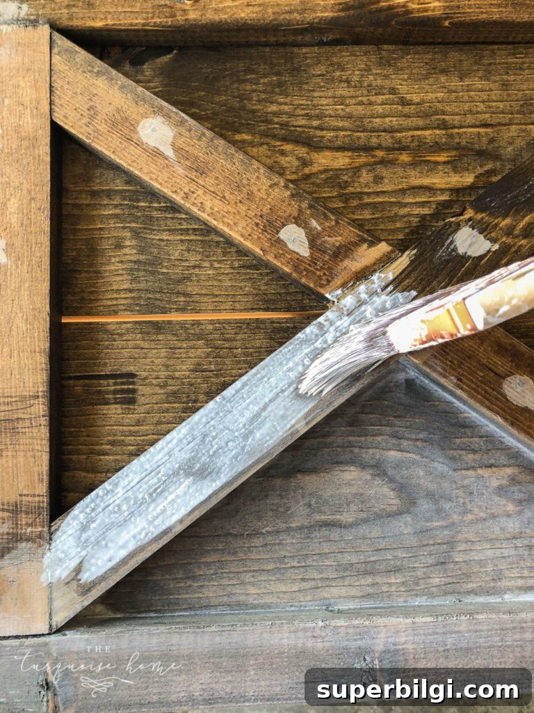 How to Create a Gray Wash Finish on Wood 4 Super easy gray washed wood technique! - Stain, then paint with the paint/water mixture