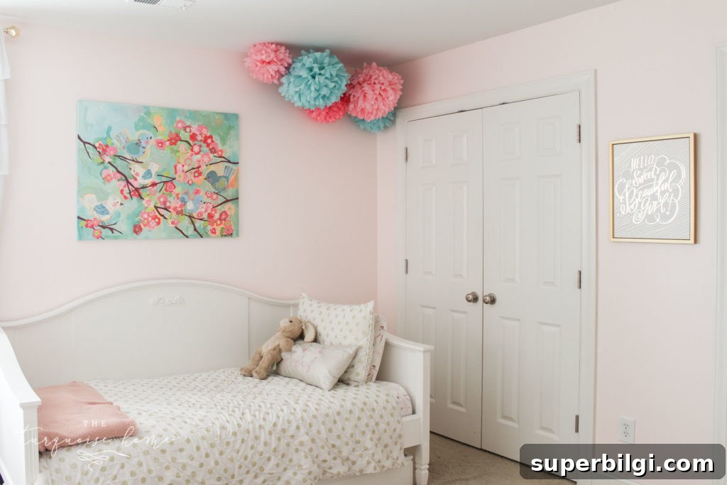 Girls' Bedroom Decor Ideas: Chic and Creative Looks 6 Rooms decor ideas for girls | girls bedroom ideas | gold, pink and turquoise girls bedroom decor - Hello Sweet Beautiful Girl Art Print