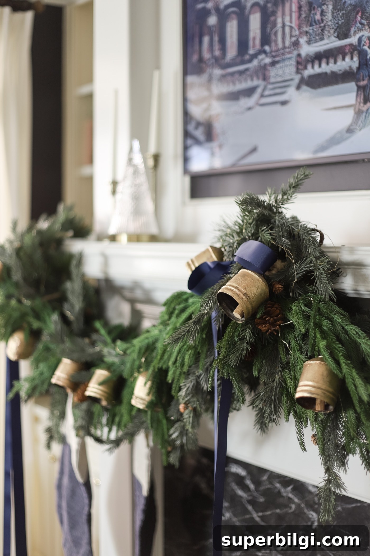 DIY Winter Bell Wreath: Step-by-Step Tutorial 8 How to Hang a Christmas Garland on the Mantel
