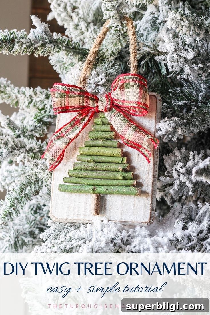 DIY Twig Christmas Tree Ornament