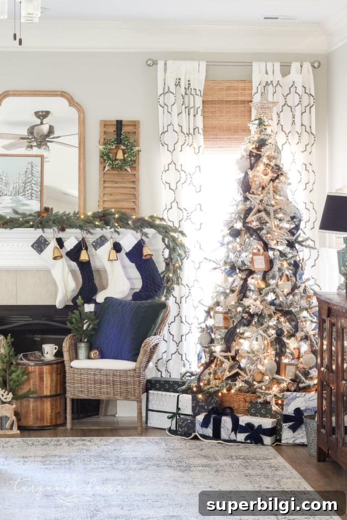 Classic, simple Christmas living room