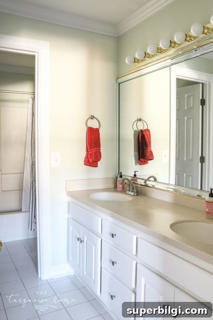 Our New Home Tour: Design, Layout and Renovation Details 27 Guest bathroom in the new house.