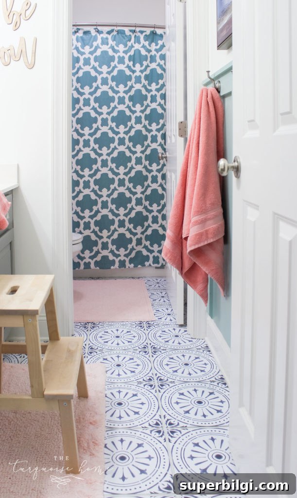 Girls' bathroom refresh reveal.