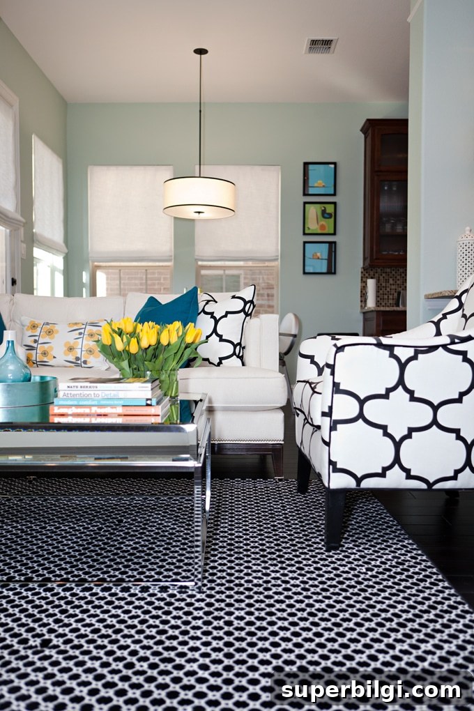 2025 Living Room Paint Color Trends 13 Wythe Blue in living room