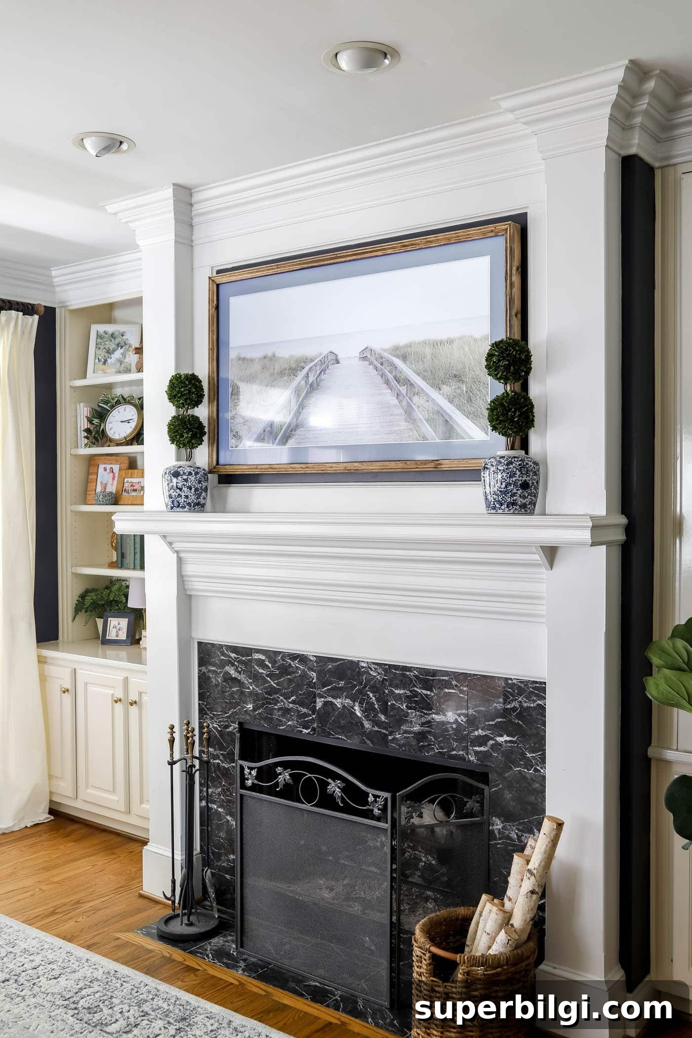 2025 Living Room Paint Color Trends 3 simply white painted trim in living room