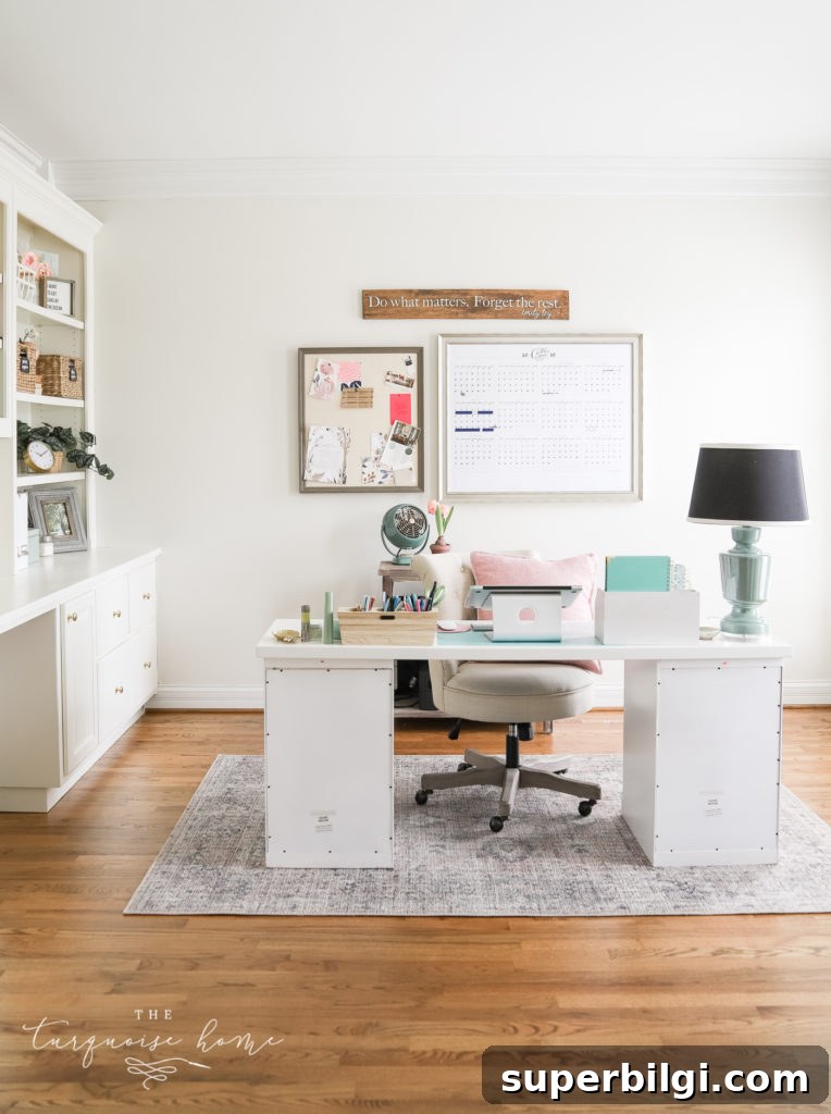 2025 Living Room Paint Color Trends 5 Shoji White by Sherwin Williams in feminine office space