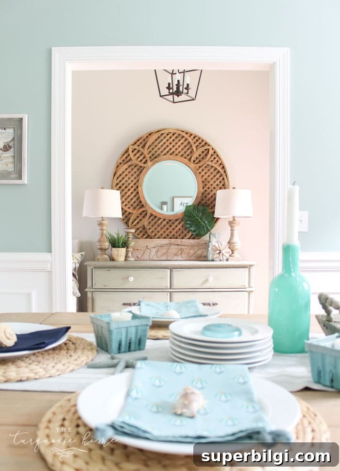 Blue Paint Colors That Transform Your Home 5 Wythe Blue painted dining room with coastal accents.