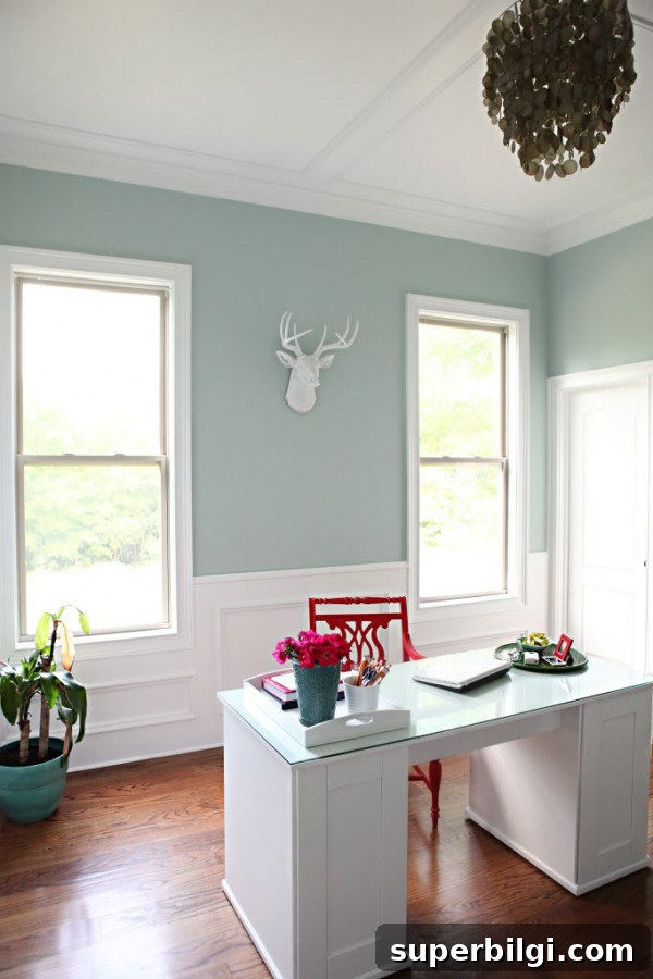 Blue Paint Colors That Transform Your Home 6 Palladian Blue office reveal