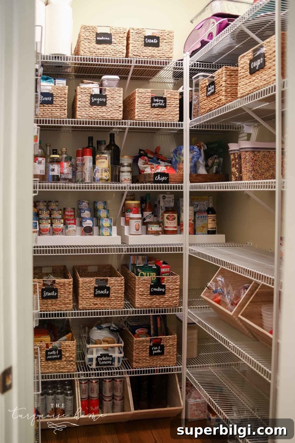 How to Organize Your Pantry for a Clutter-Free Kitchen 7 Pretty baskets with chalkboard labels