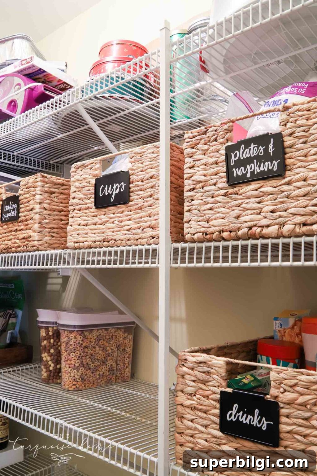How to Organize Your Pantry for a Clutter-Free Kitchen 8 Baskets, labels and cereal dispensers