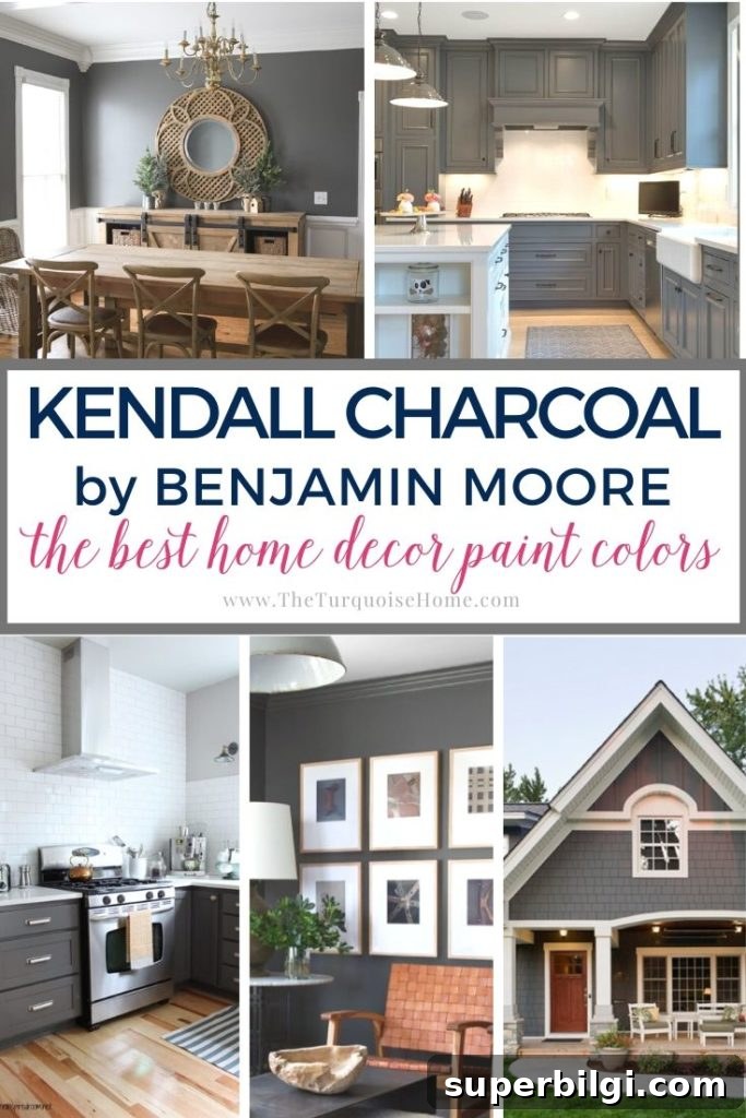 Benjamin Moore Kendall Charcoal Paint Color Guide 2 Benjamin Moore Kendall Charcoal - a rich, moody dark paint color that looks beautiful in any room!