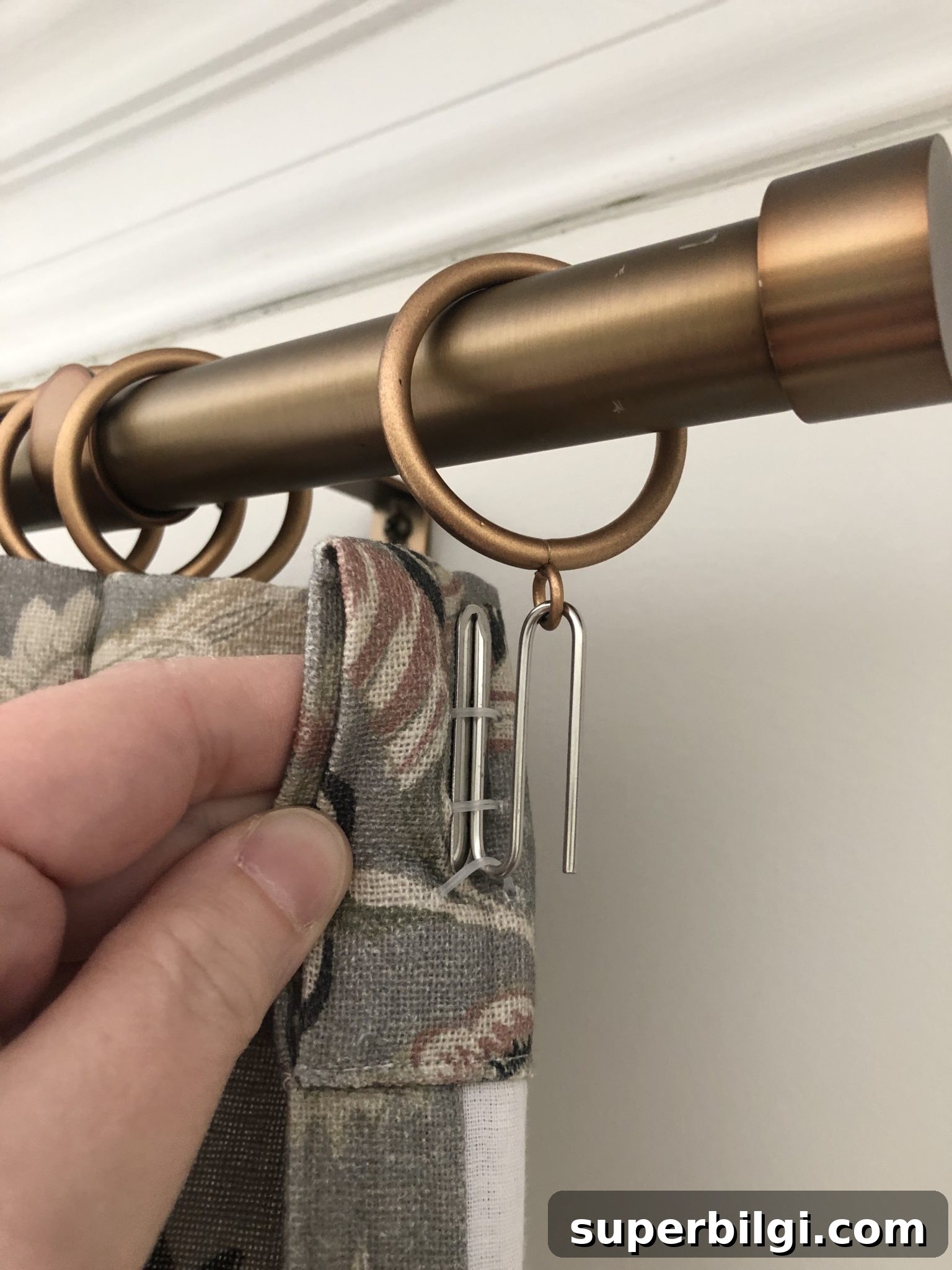 Floral Office Curtains: Stylish Window Treatments 6 drapery hooks and drapery rings