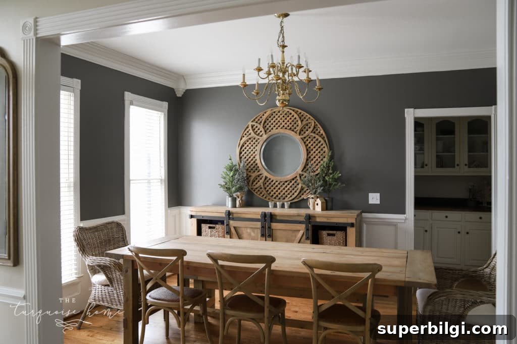 Charcoal Dining Room Wall Ideas 4 Kendall Charcoal painted walls in the dining room
