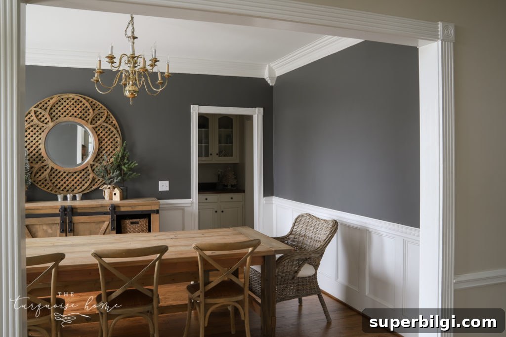 Charcoal Dining Room Wall Ideas 6 Large blank wall with kendall charcoal paint - perfect for some art!