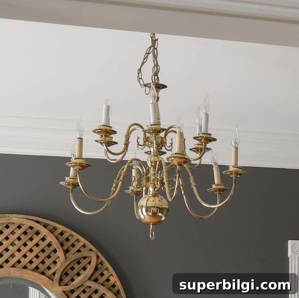 17 Stunning Dining Room Chandeliers to Transform Your Space 3 80's style shiny brass dining room chandelier