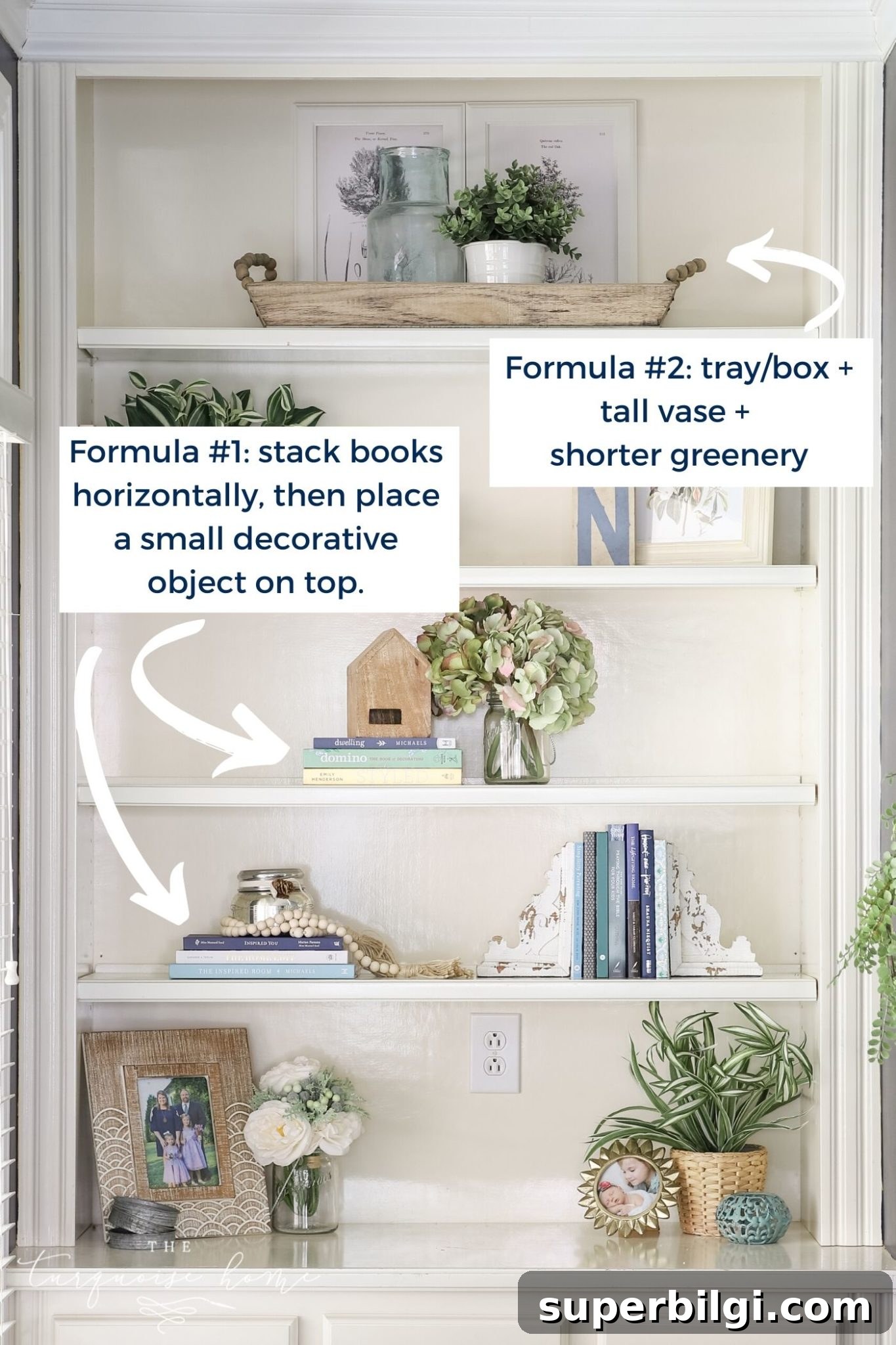How to Decorate Open Shelves with Simple Formulas