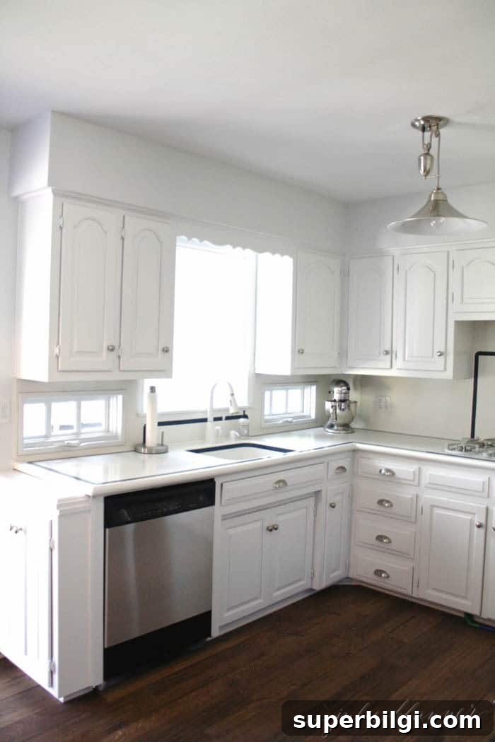 7 Stylish Decorating Ideas for Renters 4 white kitchen with black and stainless steel dishwasher
