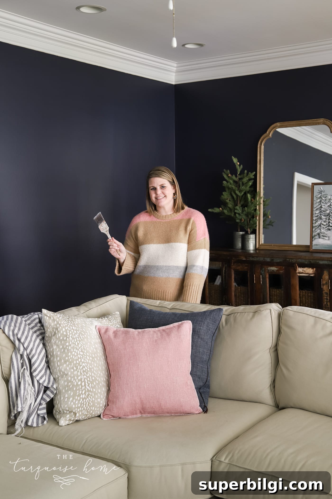 7 Stylish Decorating Ideas for Renters 5 Hale Navy Living Room