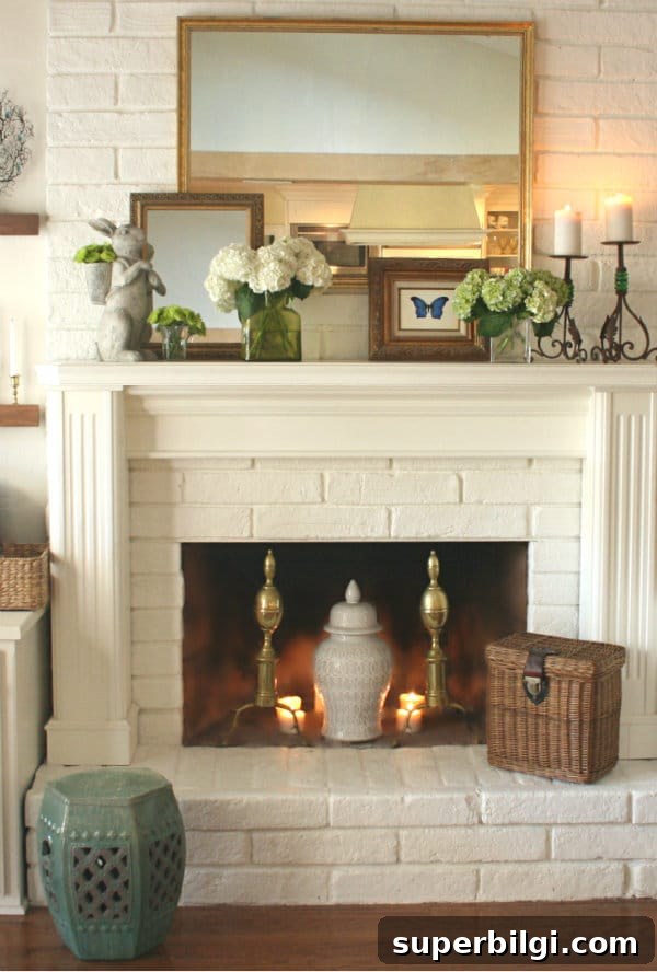 25 Spring Mantel Decor Ideas to Refresh Your Home 17 a mix of old and new in spring mantel decor with antique pieces and flower blooms