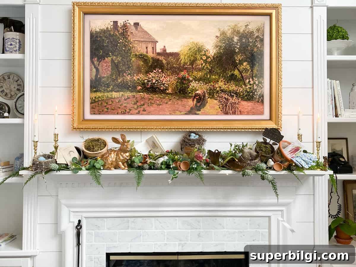 25 Spring Mantel Decor Ideas to Refresh Your Home 5 whimsical gardening spring mantel