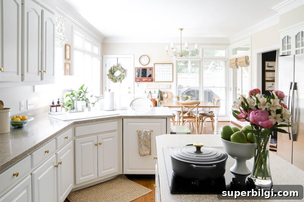 Traditional Kitchen with White Cabinets