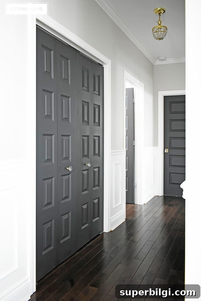 Interior Door Paint Colors That Transform Your Home 3 Interior Doors painted Cracked Pepper by Behr