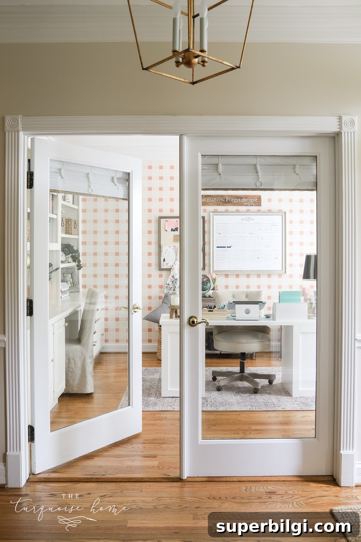 10 Office Decor Ideas to Transform Your Workspace 10 Pretty Feminine Office with DIY Plaid Wall