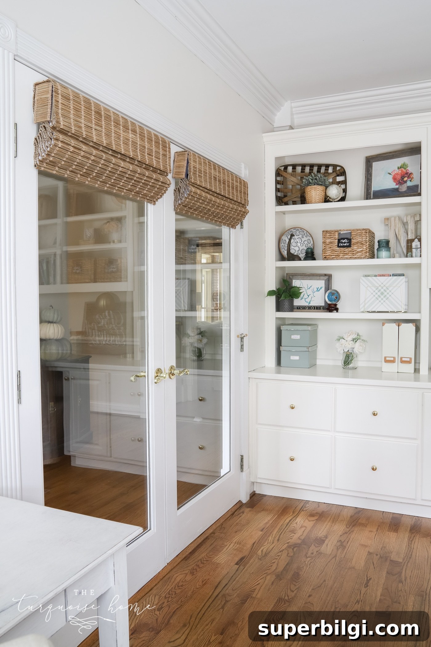 10 Office Decor Ideas to Transform Your Workspace 18 Bamboo Blinds for privacy in the office