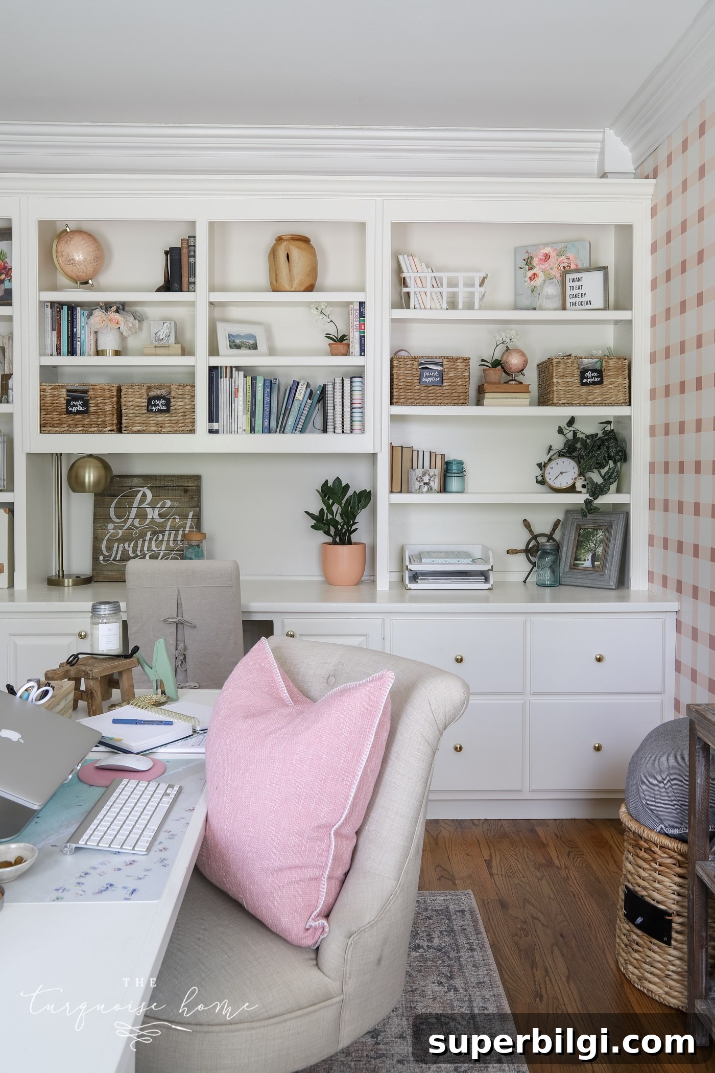 10 Office Decor Ideas to Transform Your Workspace 21 Built-In with Styled Shelves