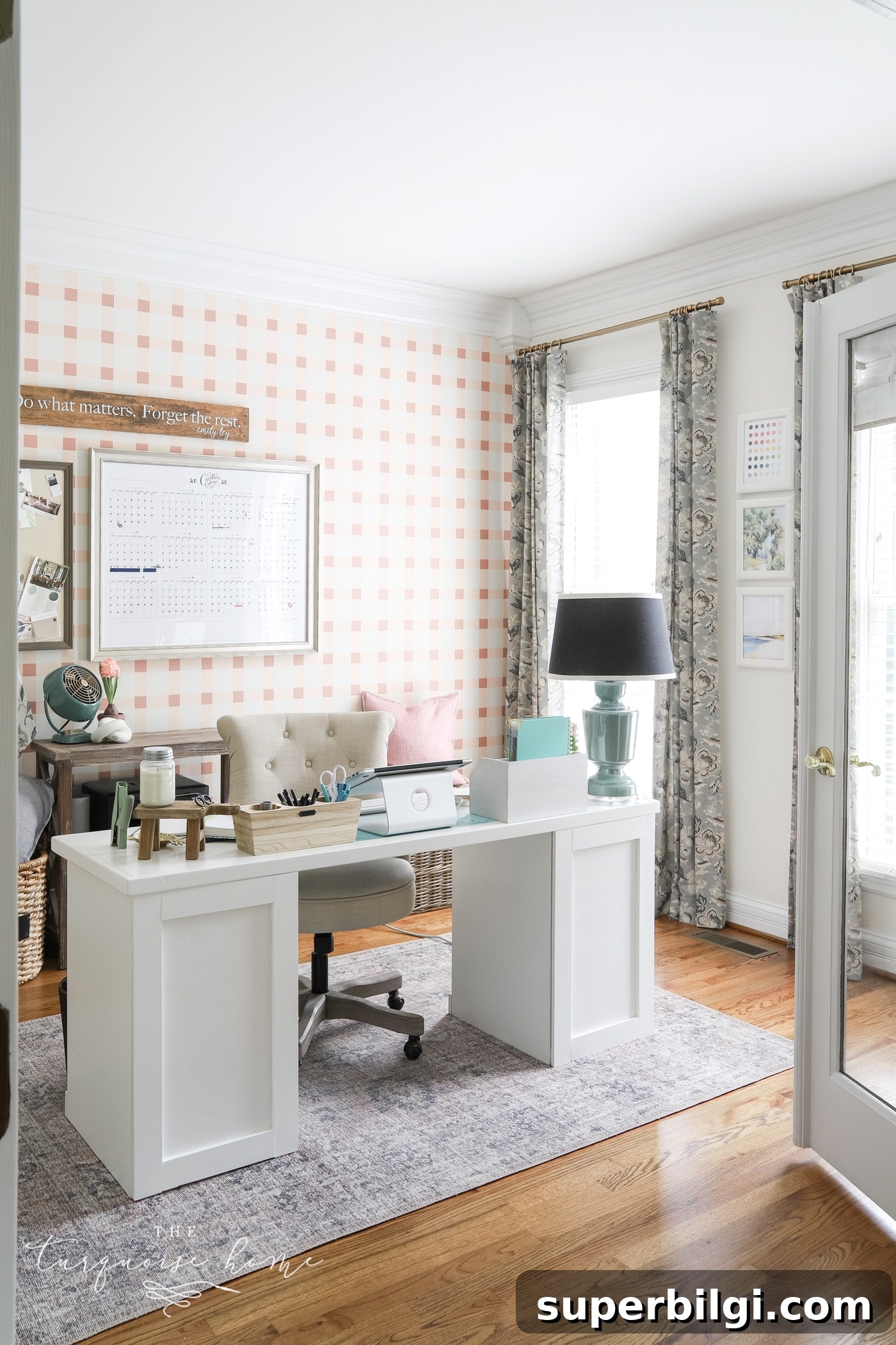 10 Office Decor Ideas to Transform Your Workspace 8 Blush and Brass Feminine Office Space