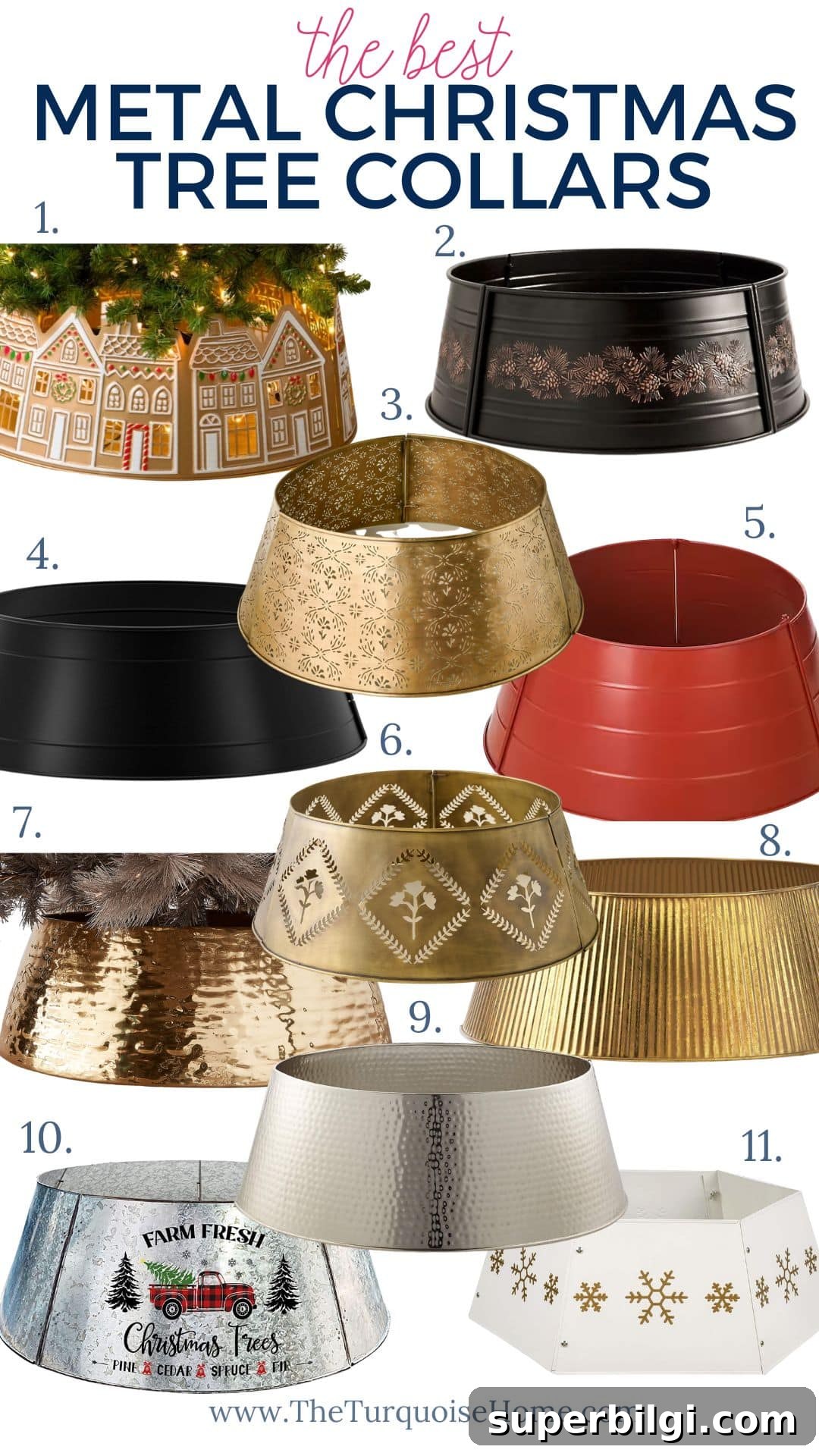Christmas Tree Collar Ideas 2025: Creative and Festive 6 best metal Christmas tree collars