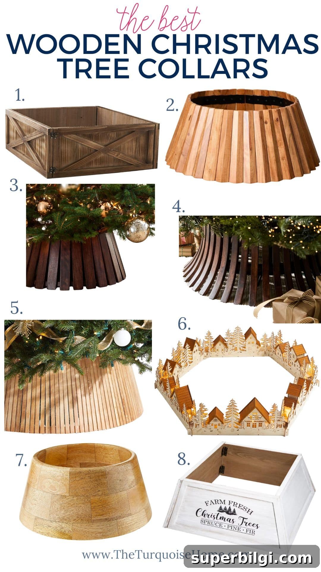 Christmas Tree Collar Ideas 2025: Creative and Festive 8 best wooden Christmas tree collars