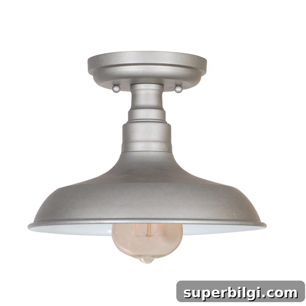 Simple Dome Semi Flush Mount Light