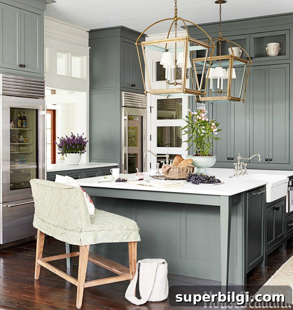 Green Paint Colors That Transform Your Home 15 Sherwin Williams Retreat in a kitchen