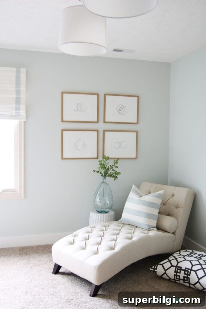 Green Paint Colors That Transform Your Home 6 Healing Aloe is a beautiful, soft green paint color, as seen in this sweet room.