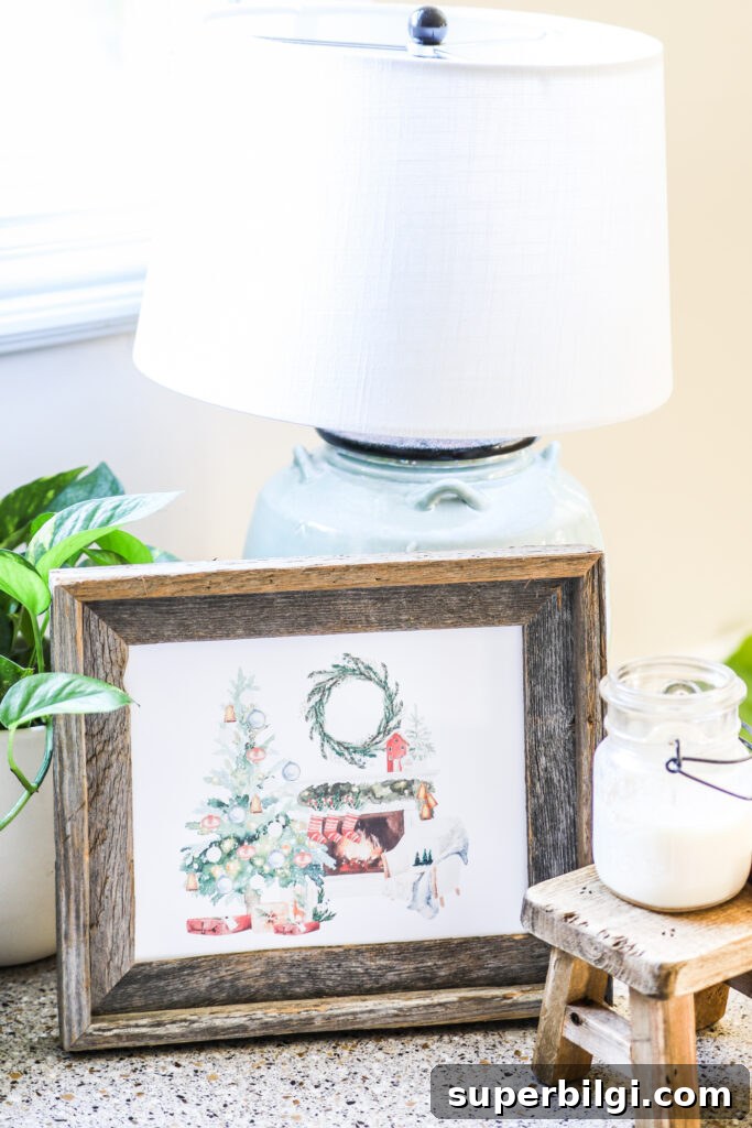 Living Room Christmas Scene Free Printable